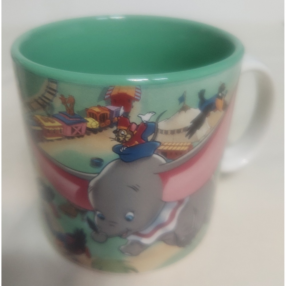 Disney Dumbo Mug Circus Train‎ Timothy Mouse Coffee Cup Tea Green